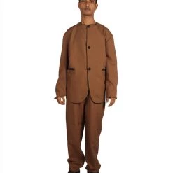 HPO Adult Men's 70's Singer Costume | Brown Cosplay Costume