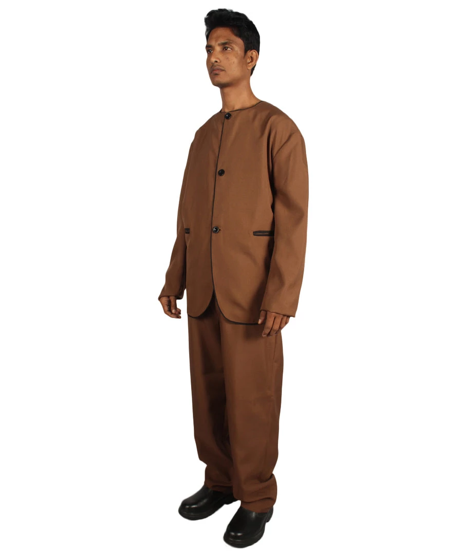 HPO Adult Men's 70's Singer Costume | Brown Cosplay Costume