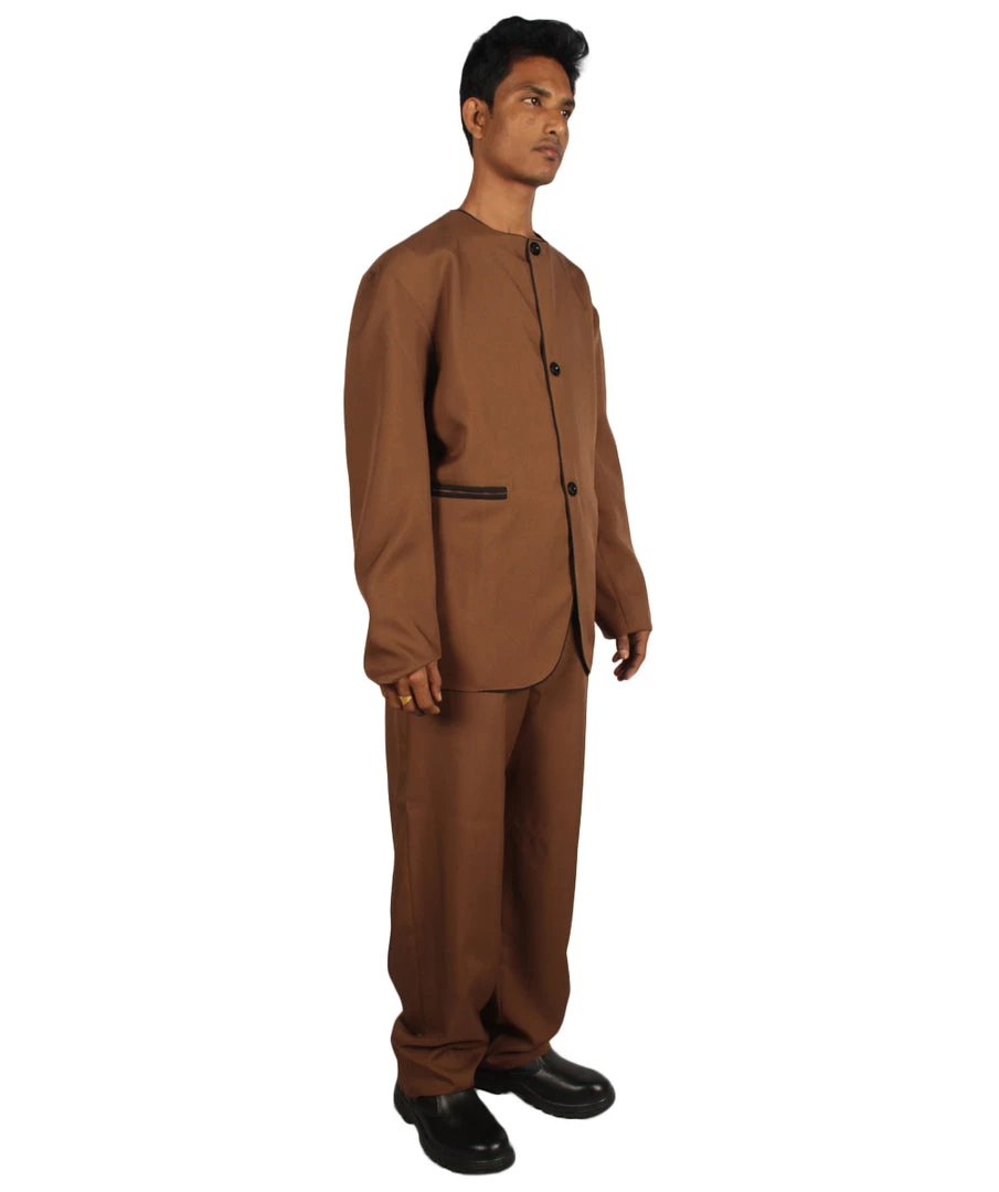 HPO Adult Men's 70's Singer Costume | Brown Cosplay Costume