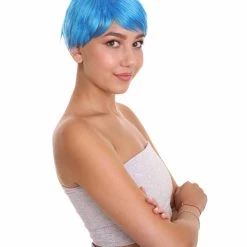 HPO Short Womens Wig | Cosplay Blue Wig | Premium Breathable Capless Cap Men's