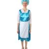 HPO Women's Belle Cosplay Costume Blue Maid Dress With Apron And Headwear