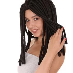 HPO Women's Long Black Dreadlock Womens Wig | Dramatical Halloween Wig | Premium Breathable Capless Cap