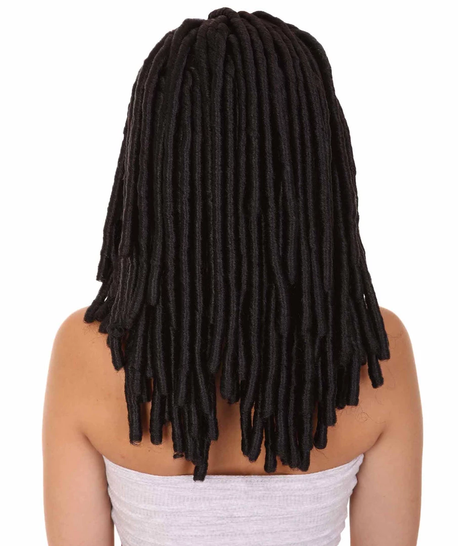 HPO Women's Long Black Dreadlock Womens Wig | Dramatical Halloween Wig | Premium Breathable Capless Cap