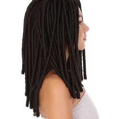 HPO Women's Long Black Dreadlock Womens Wig | Dramatical Halloween Wig | Premium Breathable Capless Cap