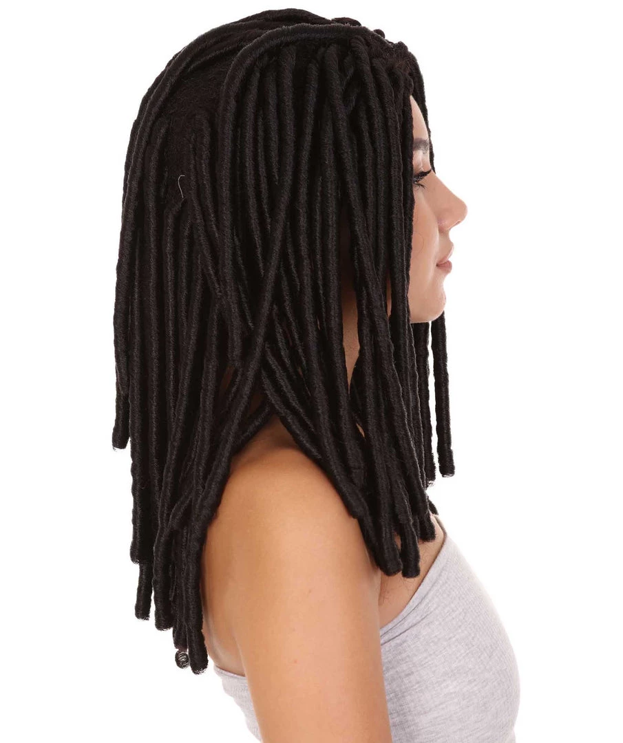 HPO Women's Long Black Dreadlock Womens Wig | Dramatical Halloween Wig | Premium Breathable Capless Cap