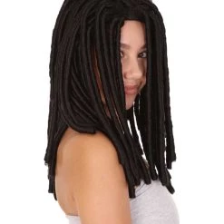 HPO Women's Long Black Dreadlock Womens Wig | Dramatical Halloween Wig | Premium Breathable Capless Cap