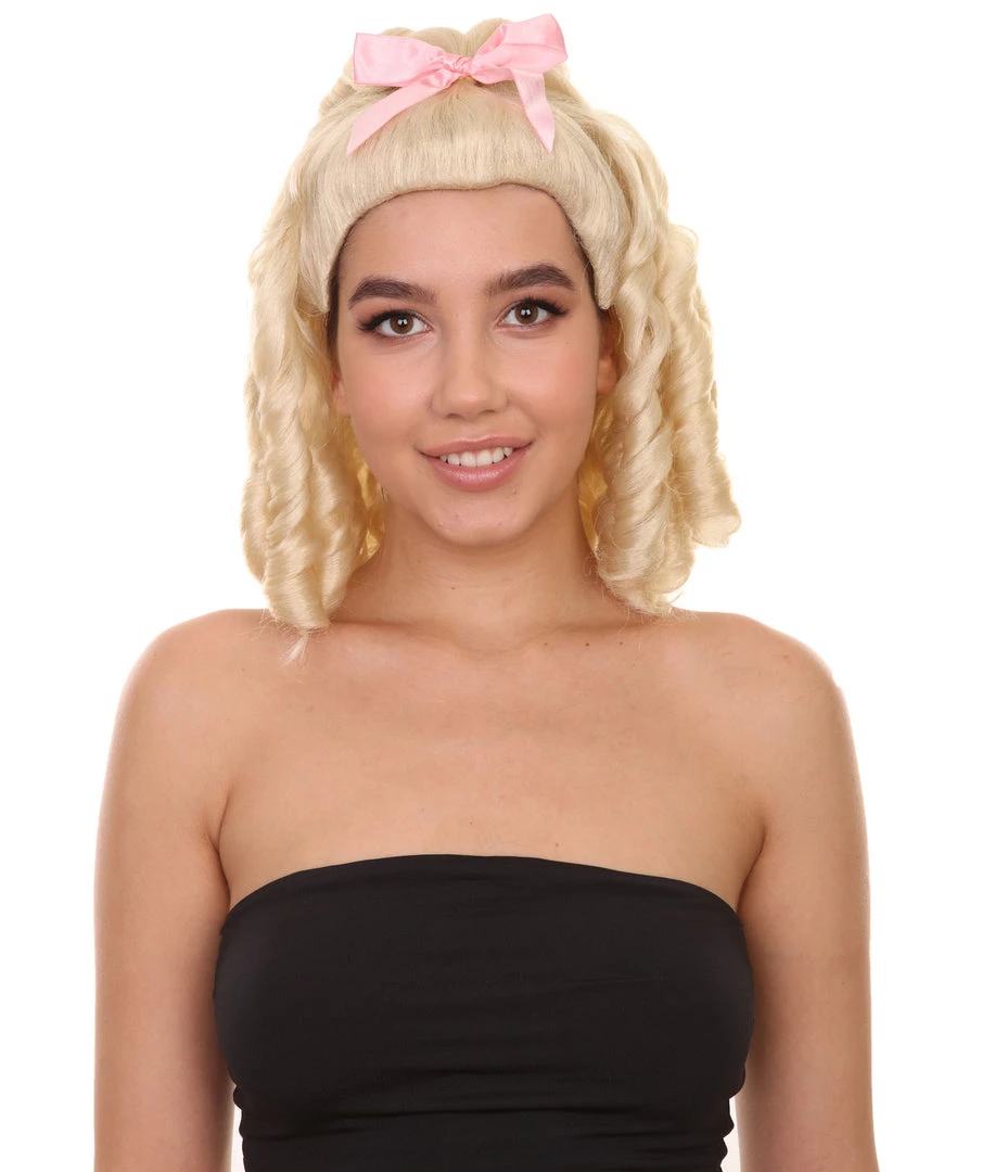 HPO Womens Blonde Princess Wig | Dreadlock Medium Royal Cosplay Halloween Wig | Premium Breathable Capless Cap Women's