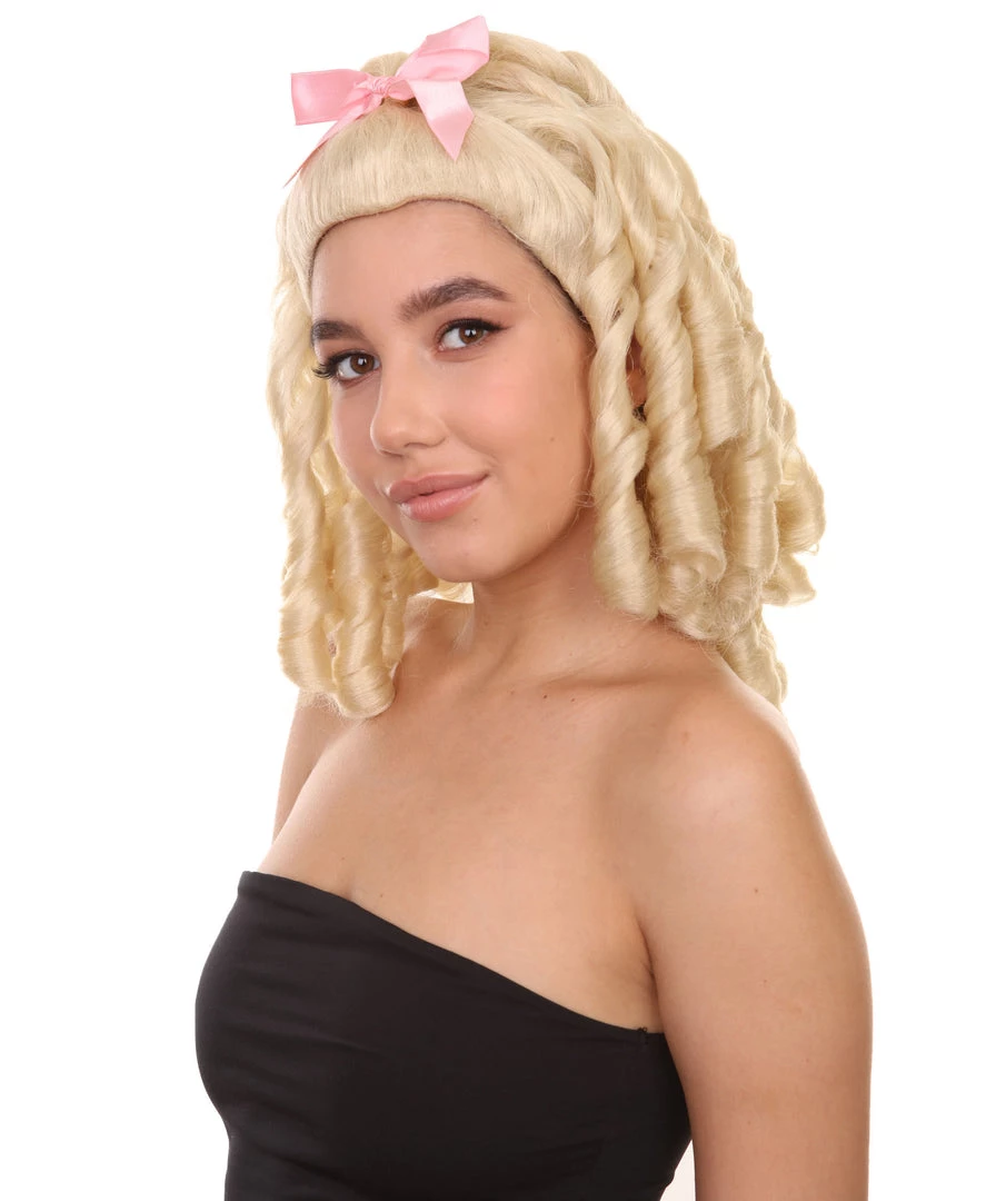 HPO Womens Blonde Princess Wig | Dreadlock Medium Royal Cosplay Halloween Wig | Premium Breathable Capless Cap Women's