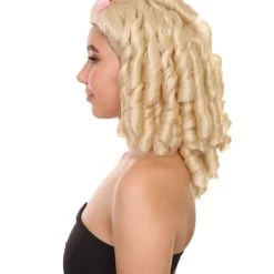 HPO Womens Blonde Princess Wig | Dreadlock Medium Royal Cosplay Halloween Wig | Premium Breathable Capless Cap Women's