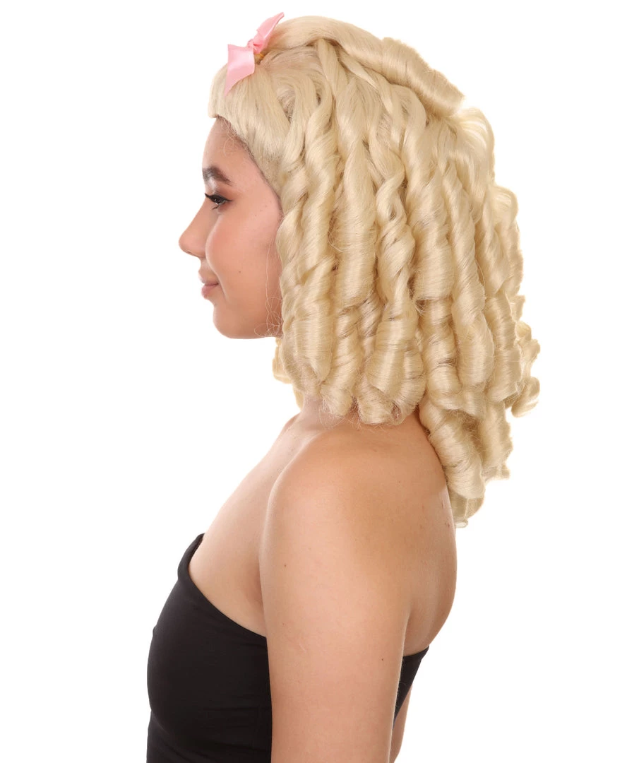 HPO Womens Blonde Princess Wig | Dreadlock Medium Royal Cosplay Halloween Wig | Premium Breathable Capless Cap Women's