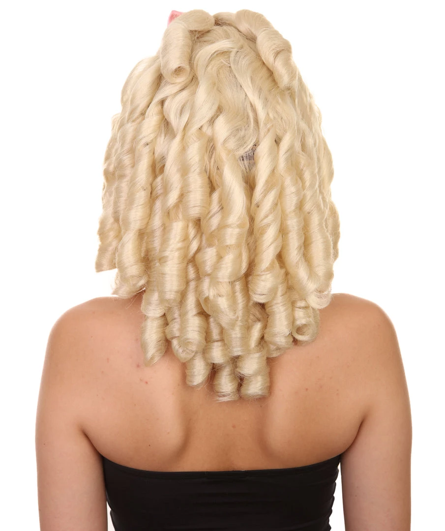 HPO Womens Blonde Princess Wig | Dreadlock Medium Royal Cosplay Halloween Wig | Premium Breathable Capless Cap Women's