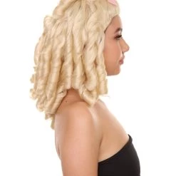 HPO Womens Blonde Princess Wig | Dreadlock Medium Royal Cosplay Halloween Wig | Premium Breathable Capless Cap Women's