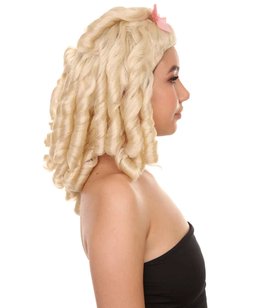 HPO Womens Blonde Princess Wig | Dreadlock Medium Royal Cosplay Halloween Wig | Premium Breathable Capless Cap Women's