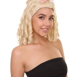 HPO Womens Blonde Princess Wig | Dreadlock Medium Royal Cosplay Halloween Wig | Premium Breathable Capless Cap Women's