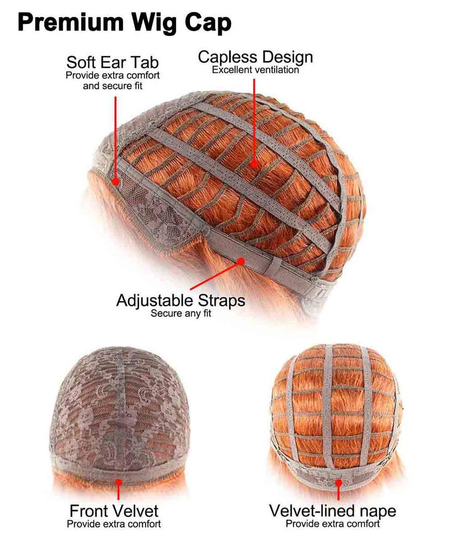 HPO Red And Yellow Elf Wig | Premium Breathable Capless Cap