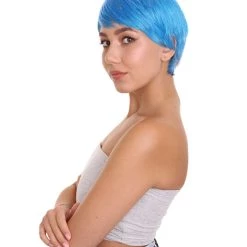 HPO Short Womens Wig | Cosplay Blue Wig | Premium Breathable Capless Cap Men's