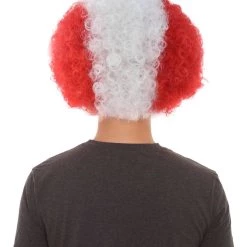 FLAGWIGS Canada Afro Wig | White Red Afro Wig SALE