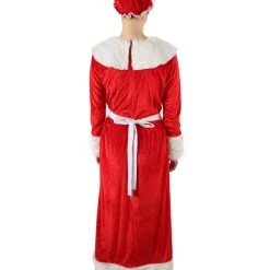HPO Adult Women’s Mrs Claus Christmas Velvet Red Female Santa Dress Costume