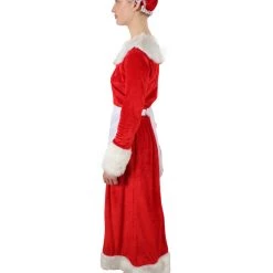 HPO Adult Women’s Mrs Claus Christmas Velvet Red Female Santa Dress Costume