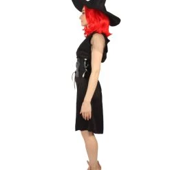 HPO Adult Women Bat Witch Costume | Black Halloween Costume Men's
