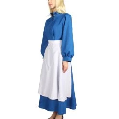 HPO Adult Women's Blue Maid Dress With Apron Costume | Blue And White Cosplay Costume