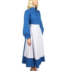 HPO Adult Women's Blue Maid Dress With Apron Costume | Blue And White Cosplay Costume