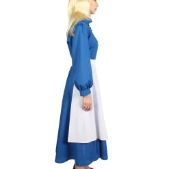 HPO Adult Women's Blue Maid Dress With Apron Costume | Blue And White Cosplay Costume