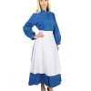 HPO Adult Women's Blue Maid Dress With Apron Costume | Blue And White Cosplay Costume