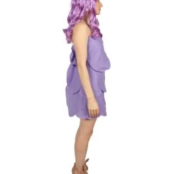 HPO Adult Women's Satin And Chenille Trolls Costume | Purple Cosplay Costume