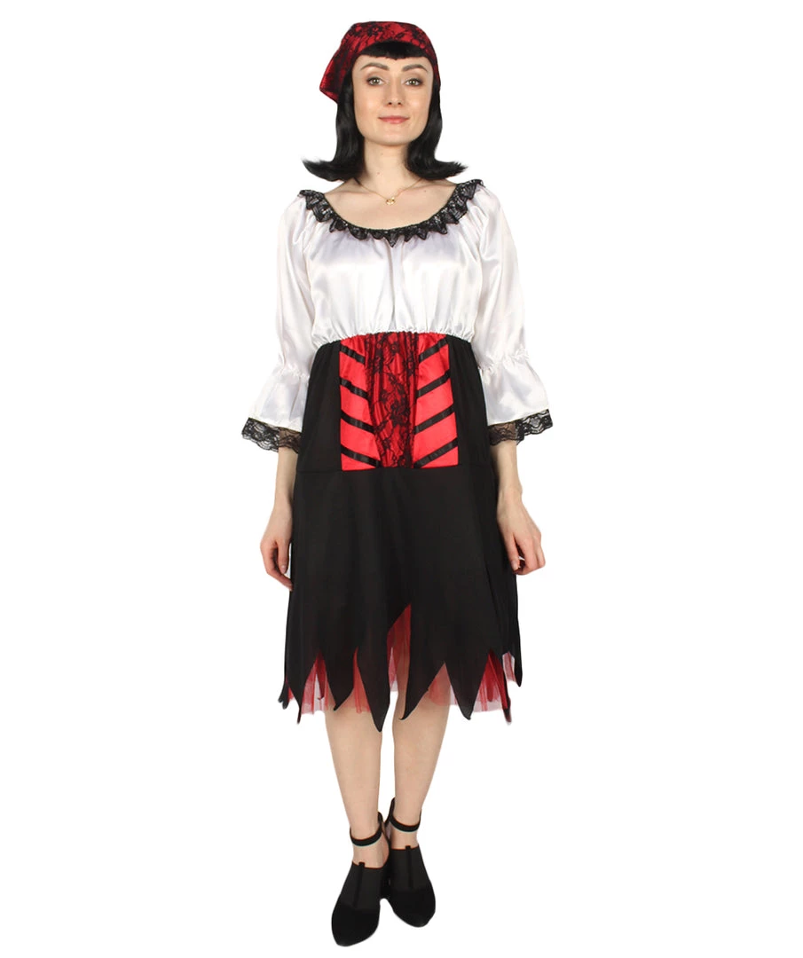 HPO Adult Women's Costume Sexy Pirate 2Pc Costume | Multi Color Cosplay Costume