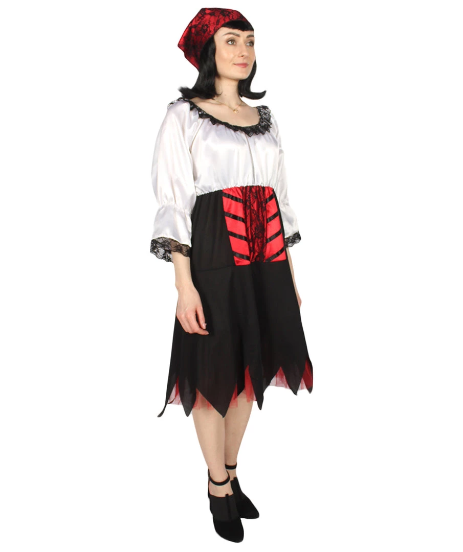 HPO Adult Women's Costume Sexy Pirate 2Pc Costume | Multi Color Cosplay Costume