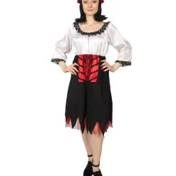 HPO Adult Women's Costume Sexy Pirate 2Pc Costume | Multi Color Cosplay Costume