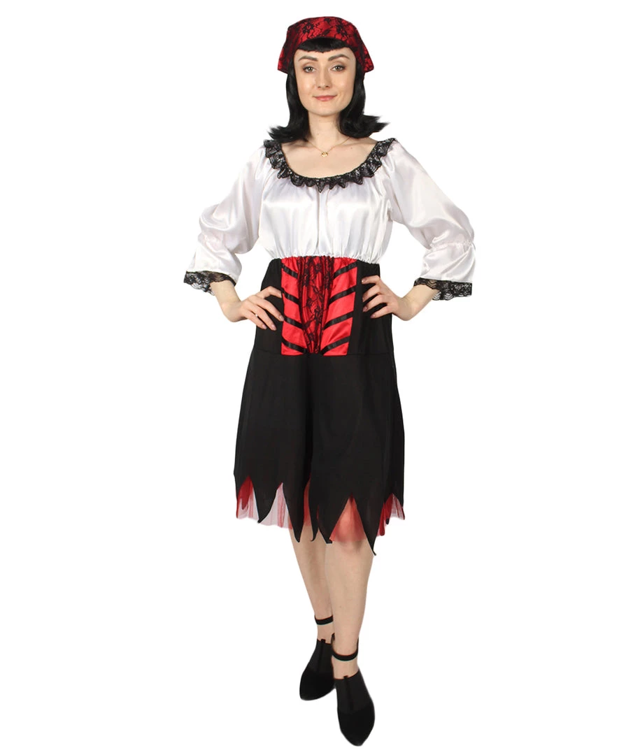 HPO Adult Women's Costume Sexy Pirate 2Pc Costume | Multi Color Cosplay Costume
