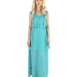 HPO Men's Adult Women Lt. Blue Goddess Costume | Sky Blue Cosplay Costume