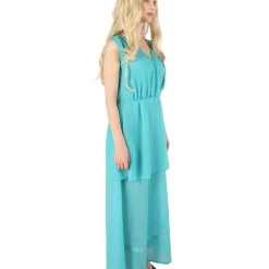 HPO Men's Adult Women Lt. Blue Goddess Costume | Sky Blue Cosplay Costume