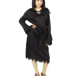 HPO Adult Women's Cloak Of Darkness 2Pc Costume | Black Halloween Costume