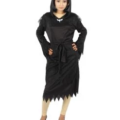 HPO Adult Women's Cloak Of Darkness 2Pc Costume | Black Halloween Costume