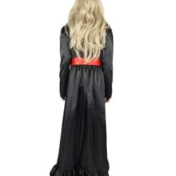 HPO Women's Evil Annabella Doll | White Long Maxi Dress In Satin-Feel | Premium Horror Halloween Costume