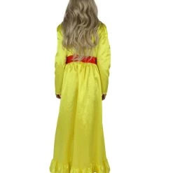 HPO Women's Evil Annabella Doll | White Long Maxi Dress In Satin-Feel | Premium Horror Halloween Costume