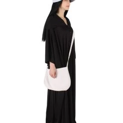 HPO Adult Women's Robe Handmaid Costume With Bag And Bonnet | Black Cosplay Costume