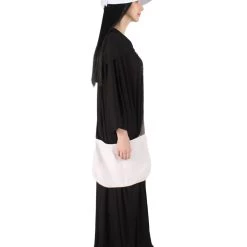 HPO Adult Women's Robe Handmaid Costume With Bag And Bonnet | Black Cosplay Costume
