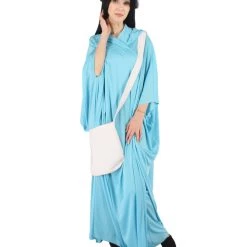 HPO Adult Women's Robe Handmaid Costume With Bag And Bonnet| Lt Blue Cosplay Costume