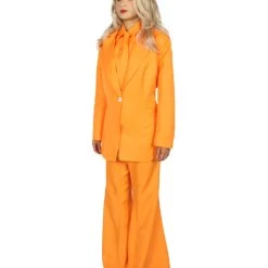 HPO Adult Women's EXCLUSIVE! Deluxe Singer Party Suit Costume | Orange Cosplay Costume