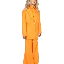 HPO Adult Women's EXCLUSIVE! Deluxe Singer Party Suit Costume | Orange Cosplay Costume