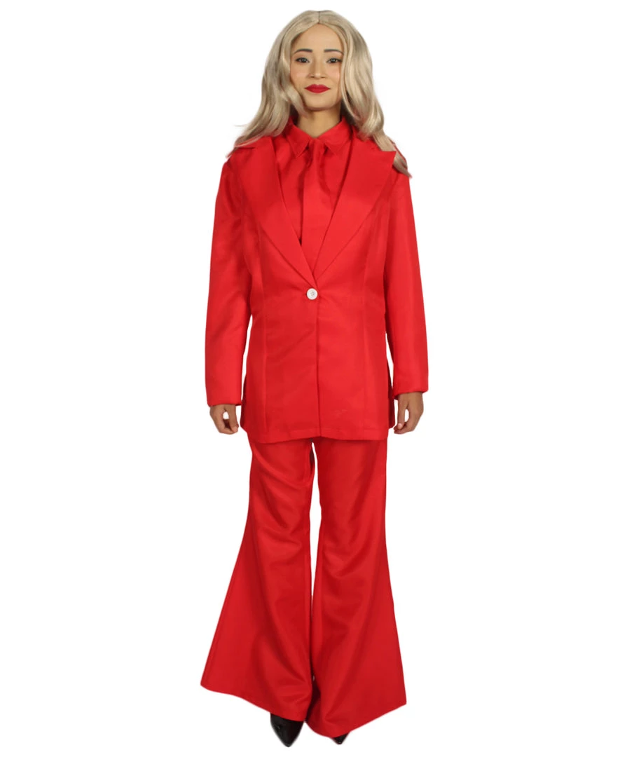 HPO Adult Women's Deluxe Party Devil Suit Costume | Red Cosplay Costume