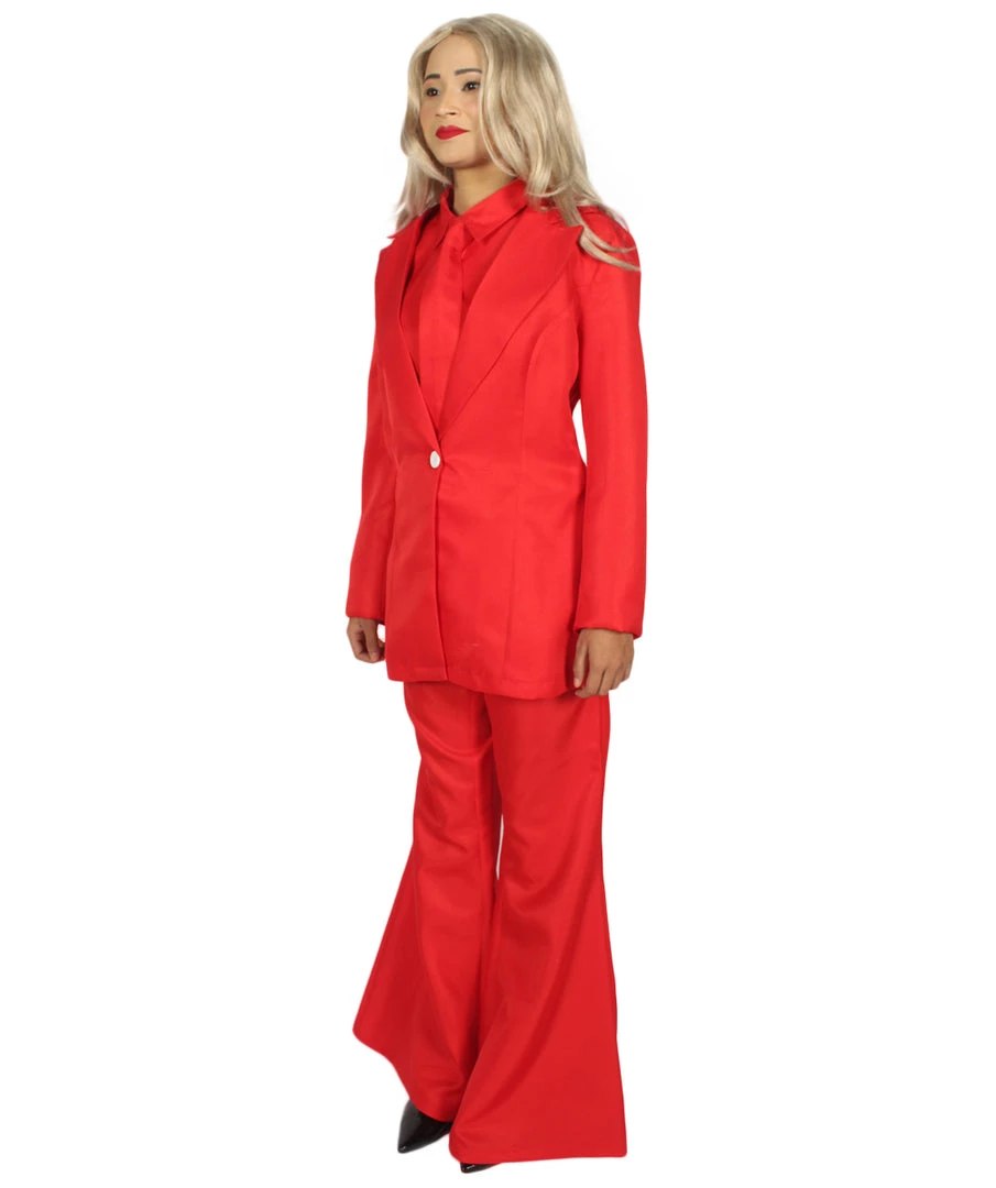 HPO Adult Women's Deluxe Party Devil Suit Costume | Red Cosplay Costume