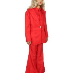 HPO Adult Women's Deluxe Party Devil Suit Costume | Red Cosplay Costume