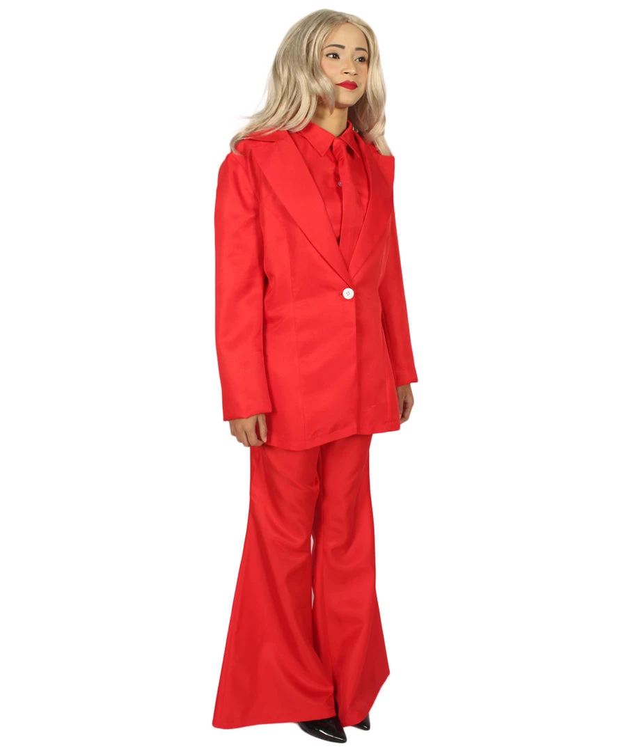 HPO Adult Women's Deluxe Party Devil Suit Costume | Red Cosplay Costume