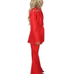 HPO Adult Women's Deluxe Party Devil Suit Costume | Red Cosplay Costume