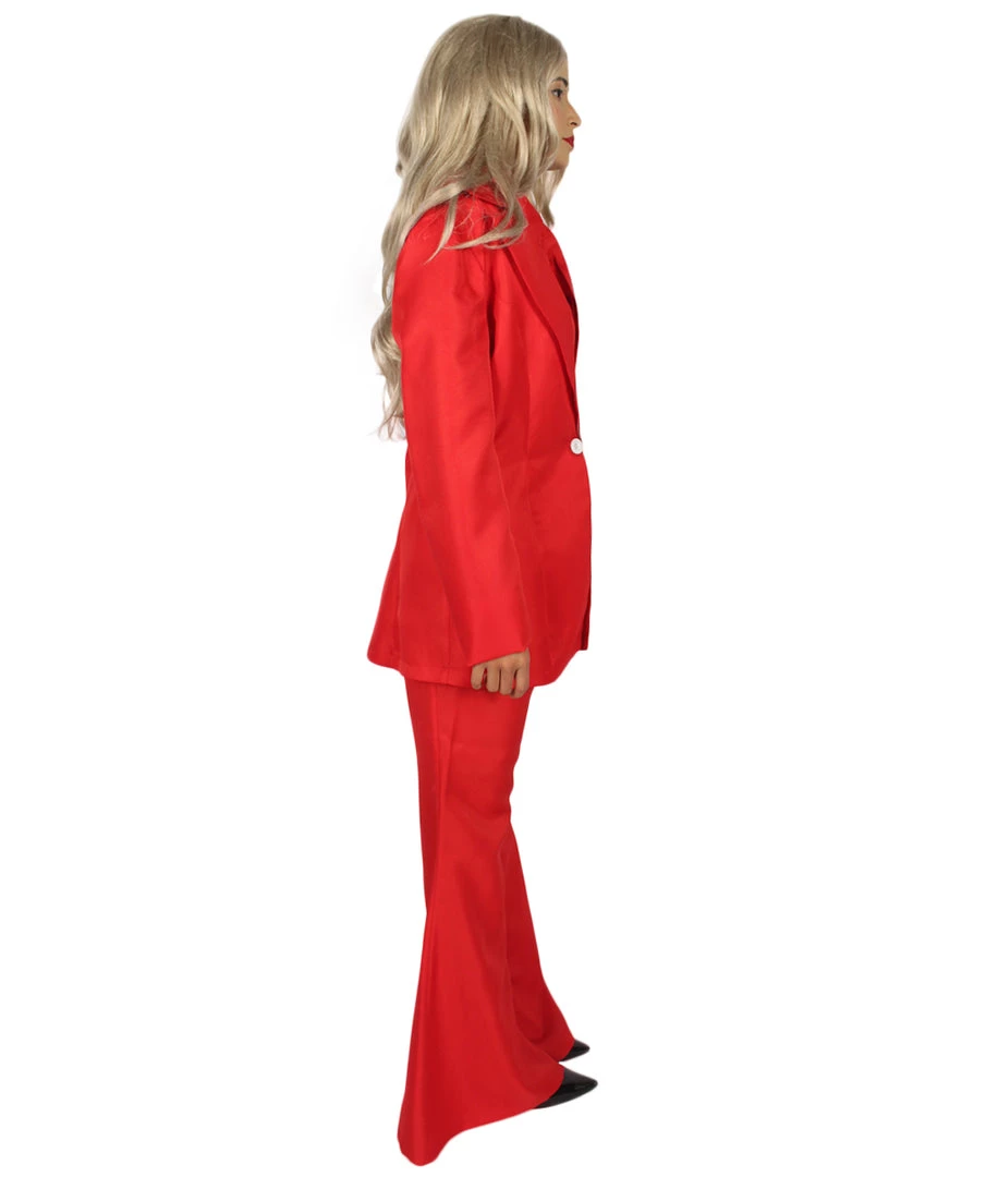 HPO Adult Women's Deluxe Party Devil Suit Costume | Red Cosplay Costume